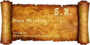 Bucz Miletta névjegykártya